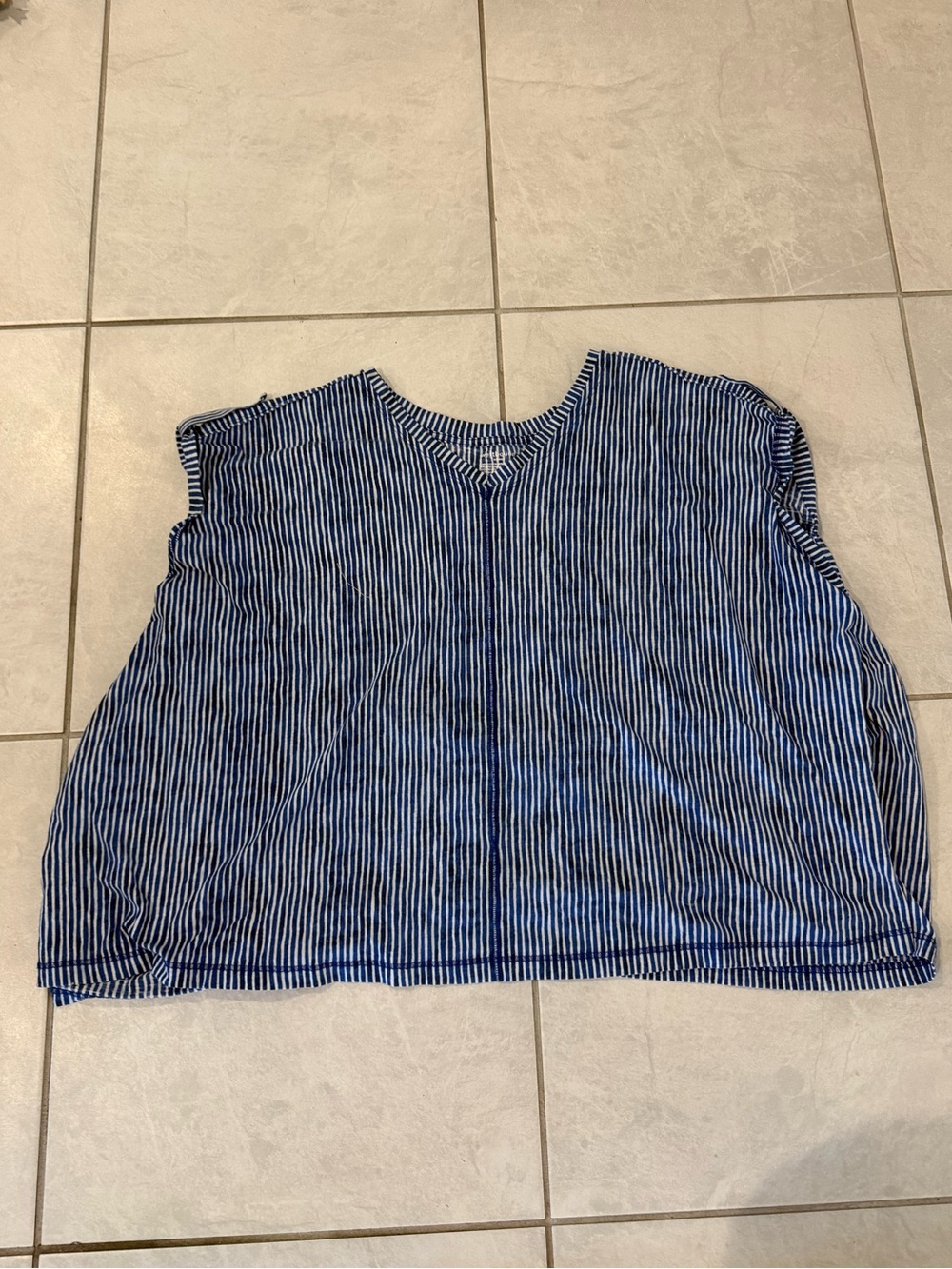 Westbound Blue and White Striped Sleeveless Top